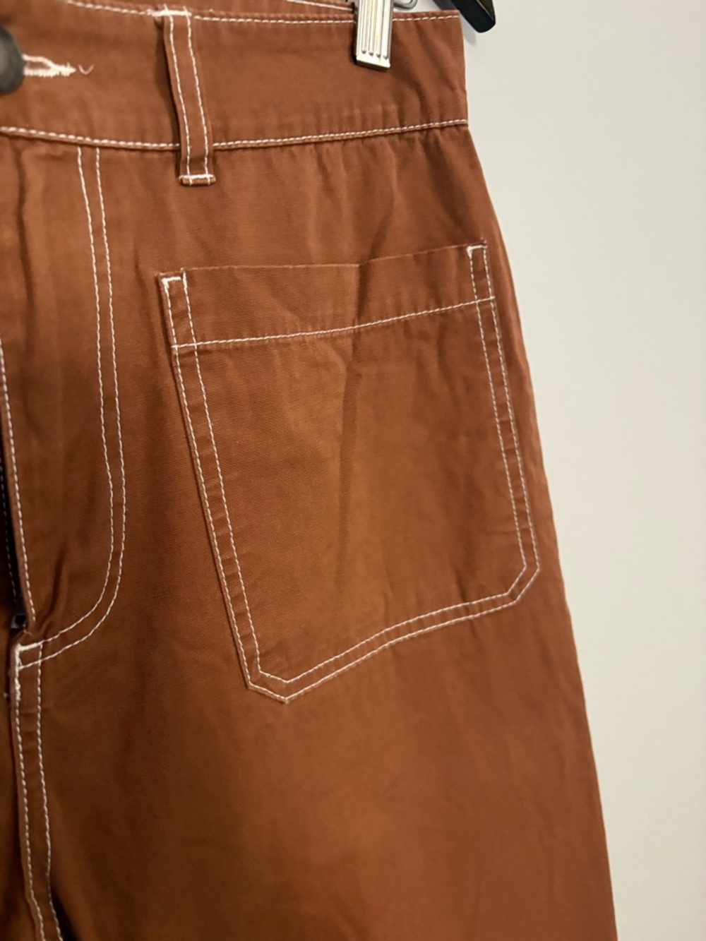 Who What Wear Chestnut Brown Utility Wide Leg Crop Pants High Rise Size 8 - Picture 5 of 6